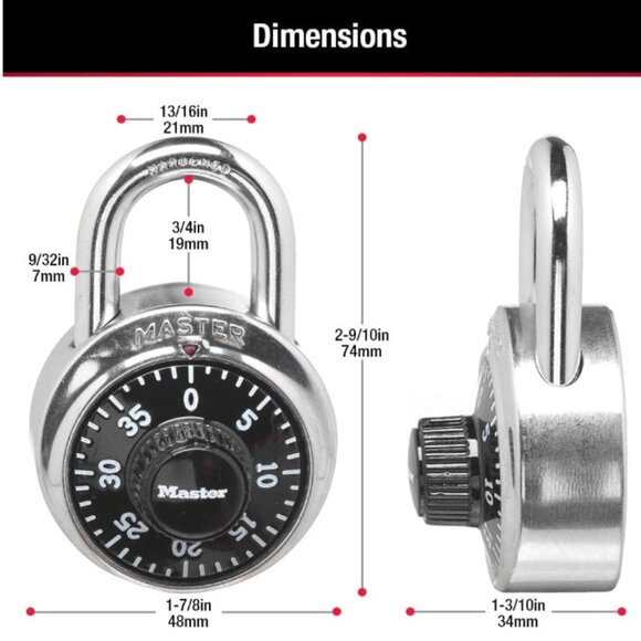 Master Lock 1500D Combination Padlock - Picture 3 of 4